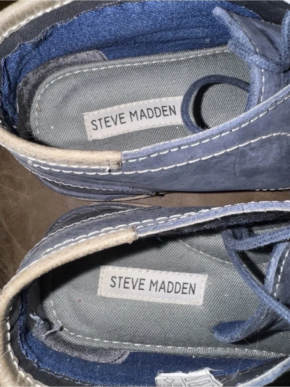 Steve Madden Navy Leather Chukka Boots Size 7 HOOLER Excellent Condition